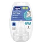 CHICCO Physio Teat Anti-Colic Θηλή Σιλικόνης Αργής Ροής 0m+, 2τμχ