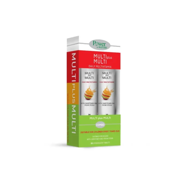 POWER HEALTH Multi+Multi με Στέβια 1+1 ΔΩΡΟ, 20+20 Αναβράζοντα δισκία