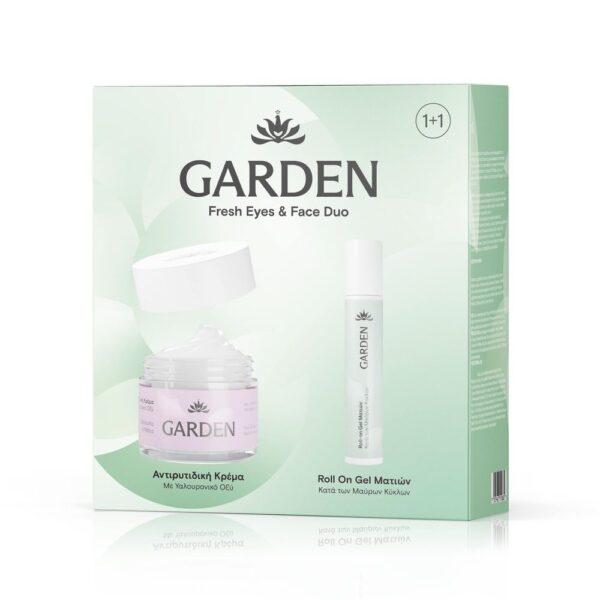 GARDEN Fresh Eyes Face Duo Αντιρυτιδική Κρέμα με Υαλουρονικό Οξύ 50ml + Roll On Gel Ματιών με Εκχύλισμα Αγγουριού 20ml, 1τμχ