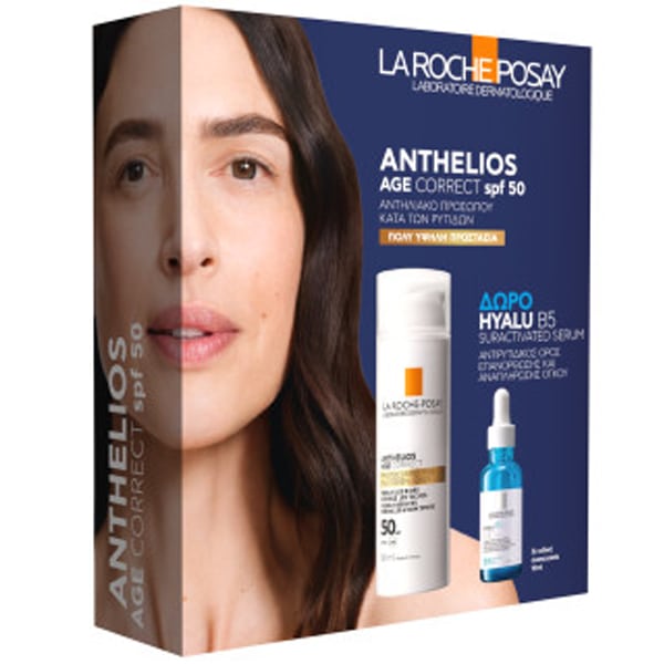 LRP0059 LA ROCHE-POSAY Promo Anthelios Age Correct SPF50 Αντηλιακό Προσώπου Κατά της Γήρανσης 50 ml & ΔΩΡΟ Hyalu B5 Αντιρυτιδικός Ορός 10ml, 1box - Image 1