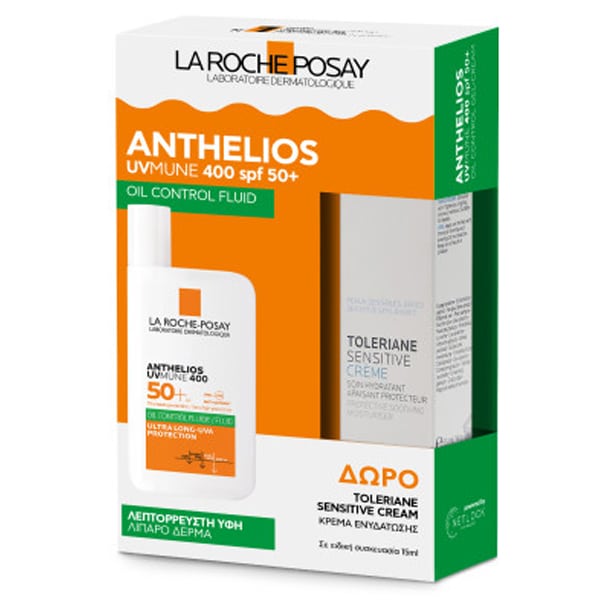 LRP0060 LA ROCHE-POSAY Promo Anthelios UVMune 400 Oil Control Fluid SPF50+ Αντηλιακό Προσώπου 50ml & ΔΩΡΟ Toleriane Sensitive Cream 15ml, 1box - Image 1